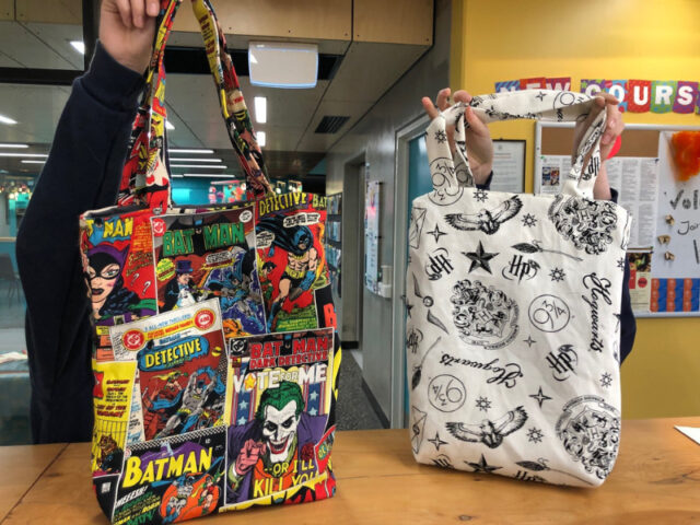 batman and harry potter tote carry bags