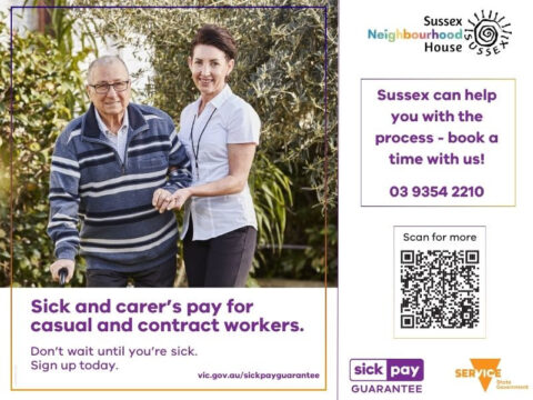 victorian sick pay guarantee help at sussex neighbourhood house for casual and contract workers