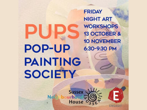 PUPS pop-up painting society one-off workshops october and november for painting, watercolour, cutting, gluing, 3d pop-up illustrated tunnel books
